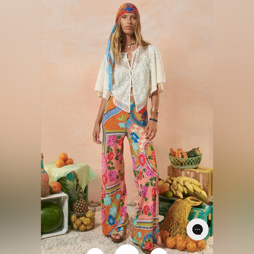 Spell bias cut Aphrodite Bohemian Wide-Leg Pants